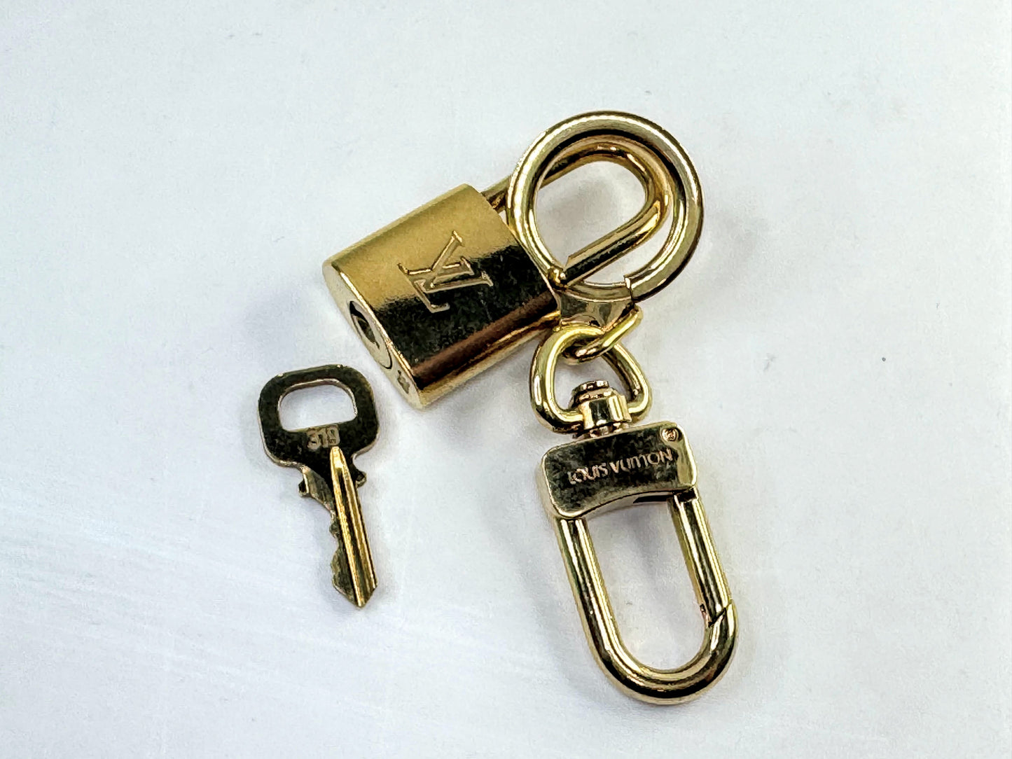 Vintage Louis Vuitton Brass Padlock and Matching Key Set SS343