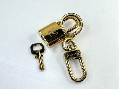 Vintage Louis Vuitton Brass Padlock and Matching Key Set SS343