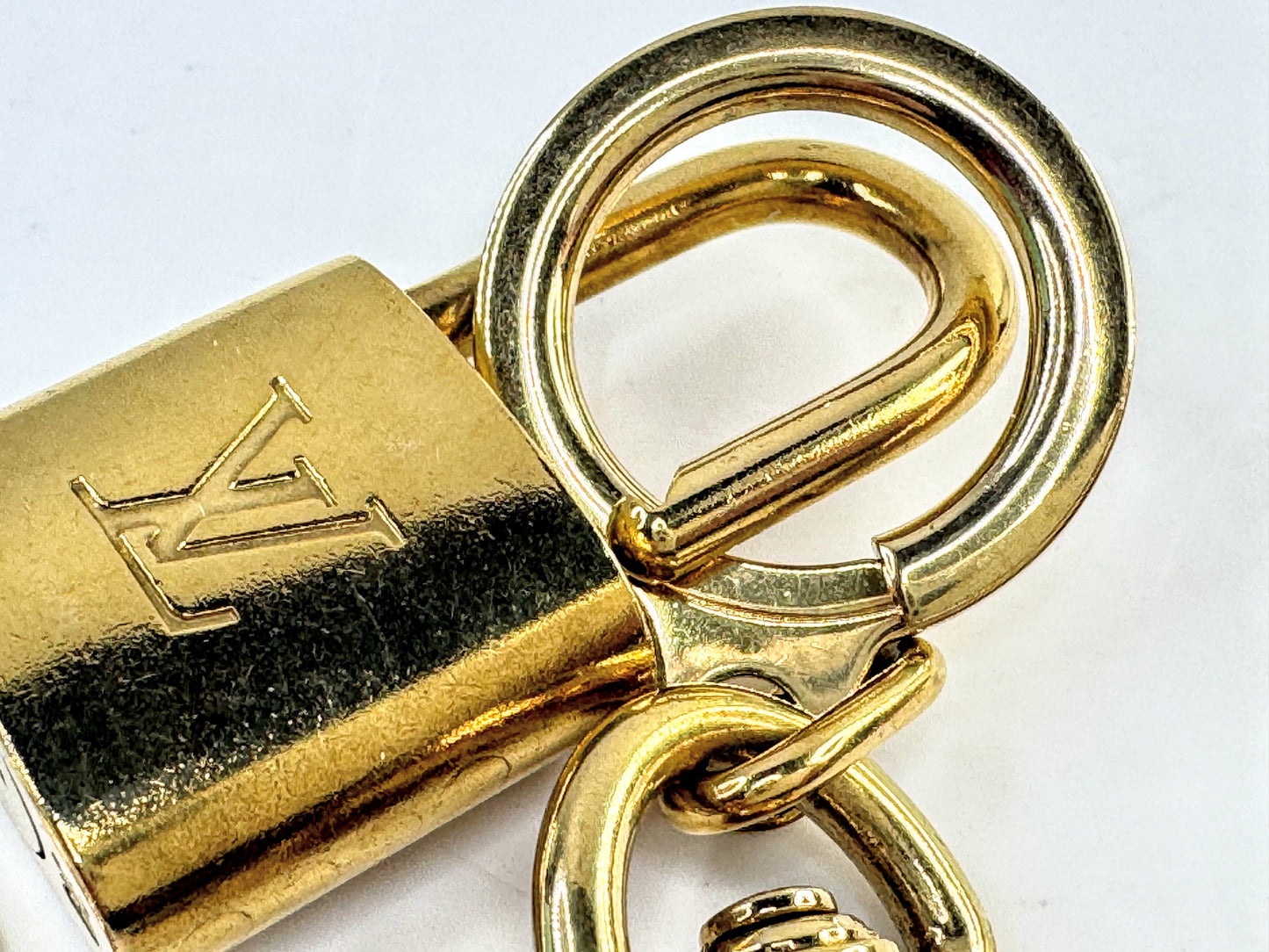 Vintage Louis Vuitton Brass Padlock and Matching Key Set SS343