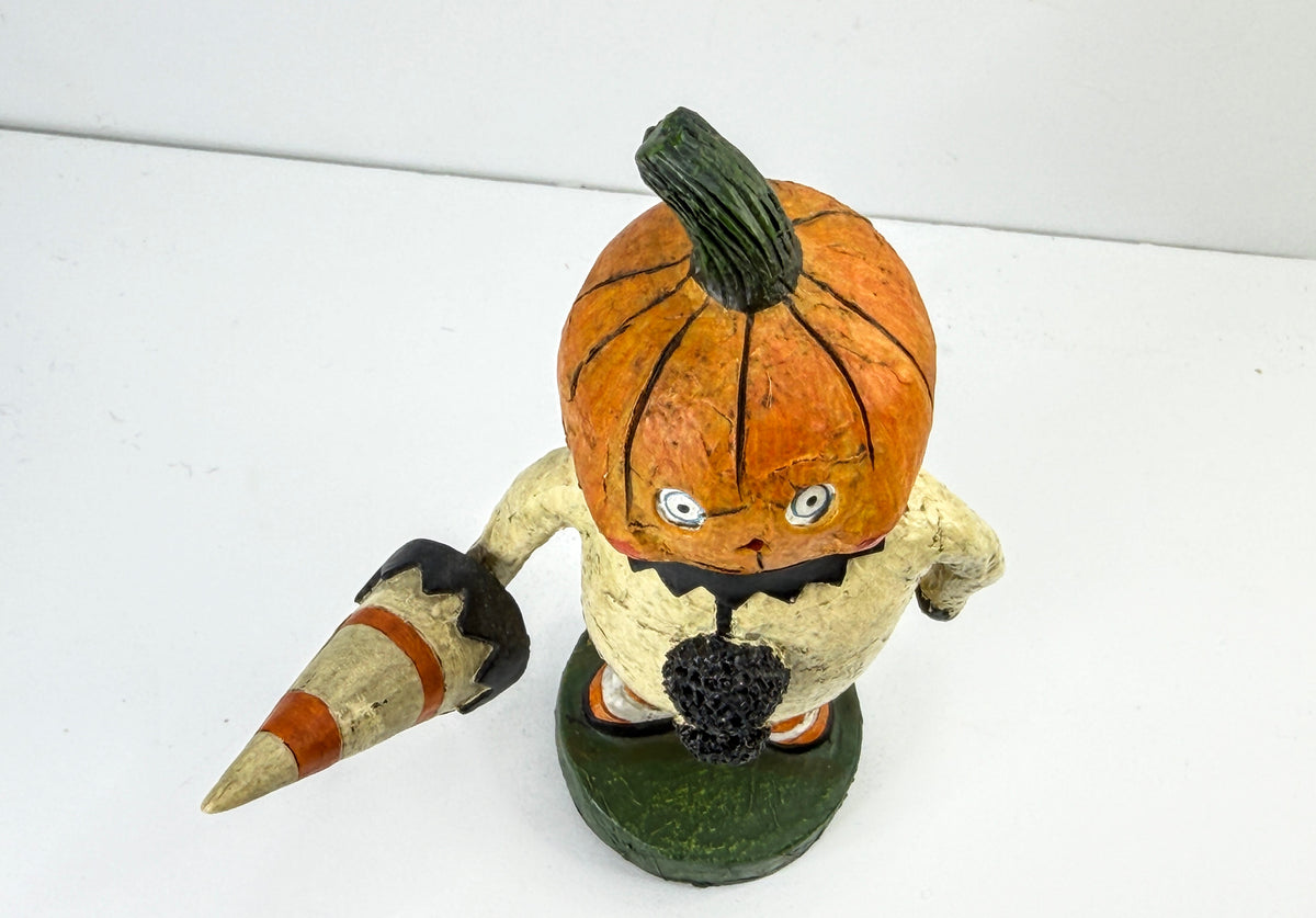 Retired Lori Mitchell Halloween Pumpkin Scarecrow Clown Figurine Mint A1286