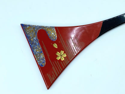 Kanzashi Kimono Hair stick Lacquered Hairpin, Silver Gold Cloud flower 6" GS402