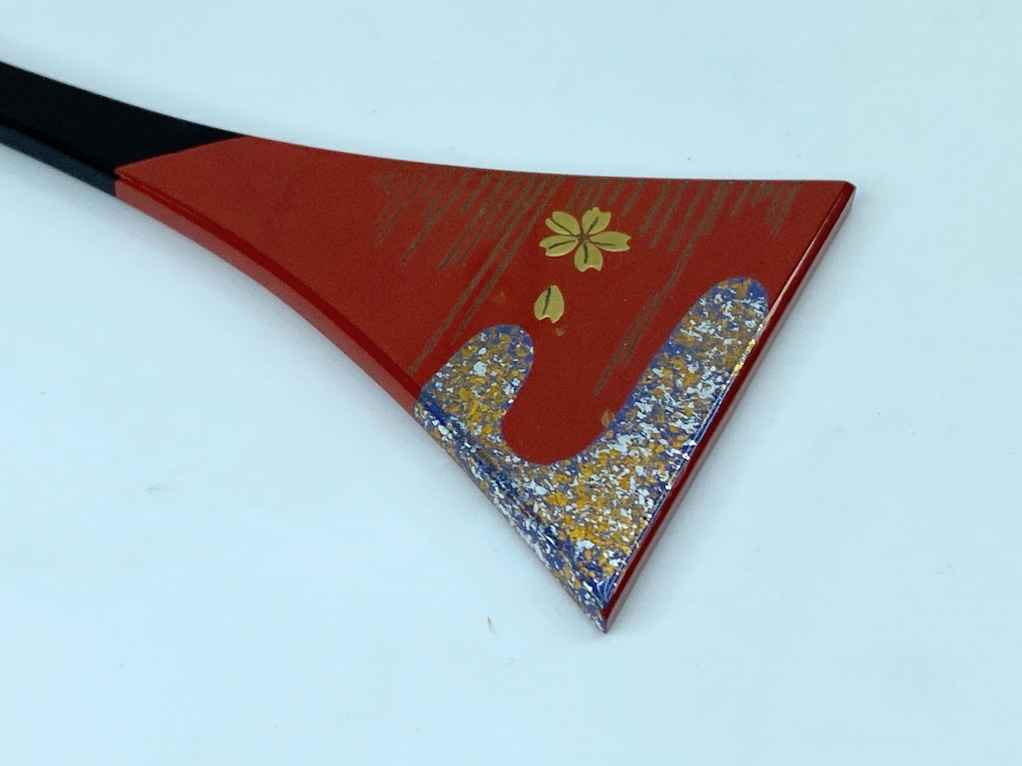 Kanzashi Kimono Hair stick Lacquered Hairpin, Silver Gold Cloud flower 6" GS402