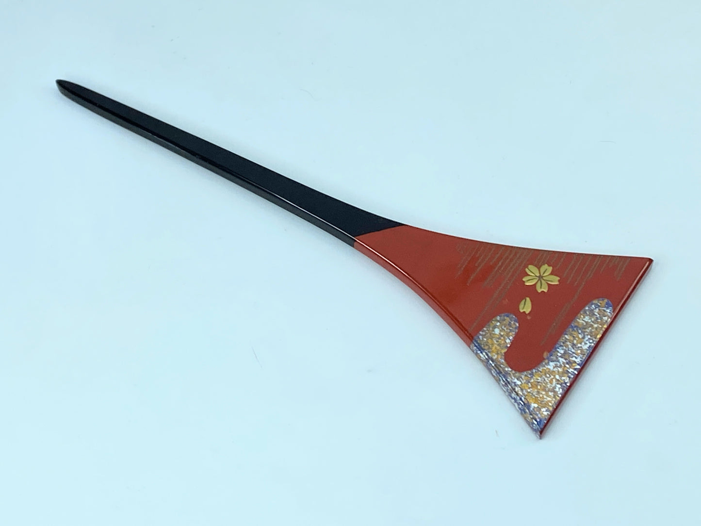 Kanzashi Kimono Hair stick Lacquered Hairpin, Silver Gold Cloud flower 6" GS402