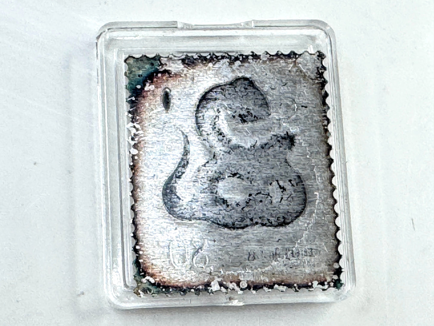 Vintage Chinese Lunar Zodiac Snake Solid Sterling Silver Cloisonné Stamp SS344