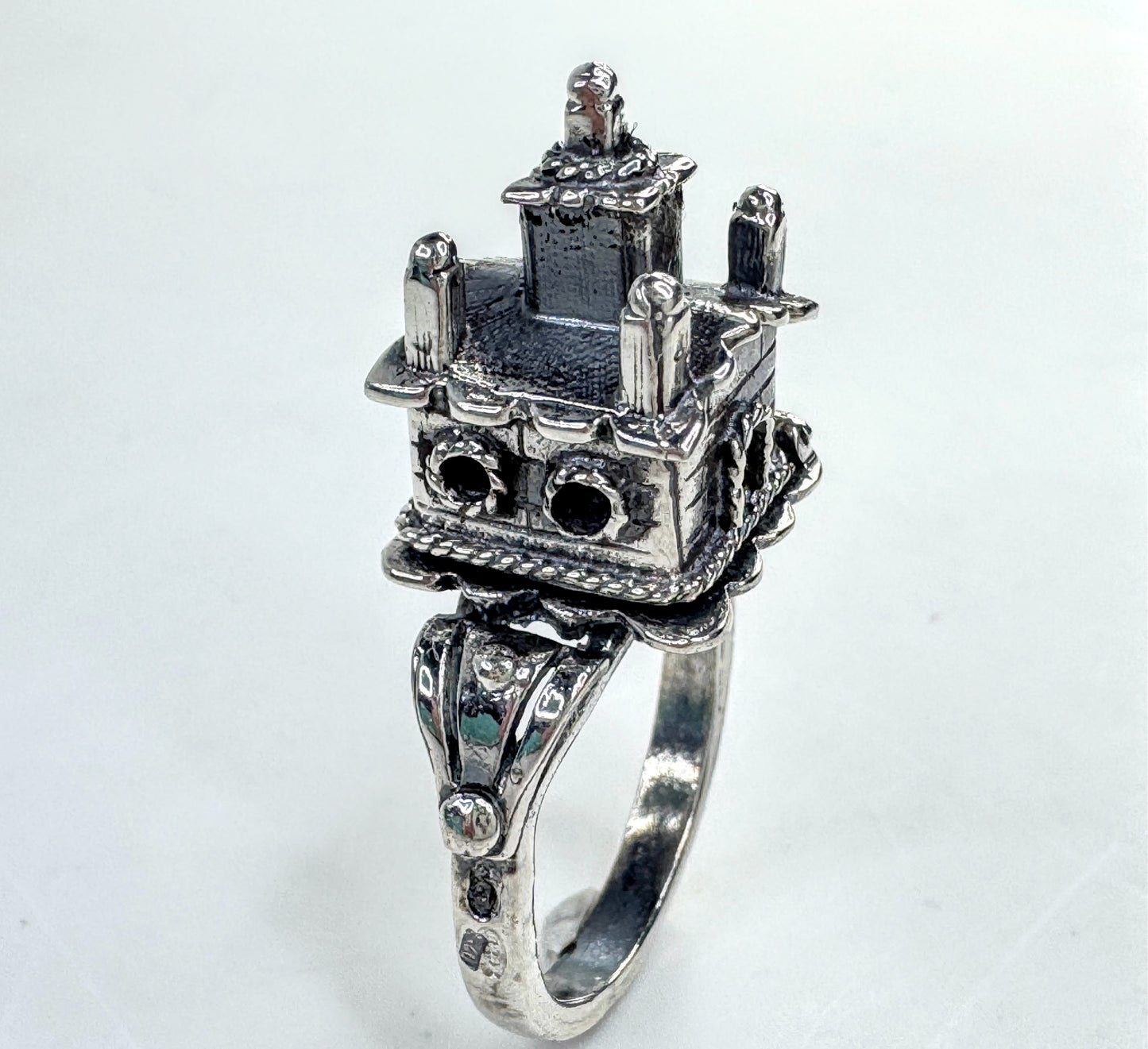 Vintage Sterling Silver Jewish Traditional Wedding Marriage Ring Judaica JR1628