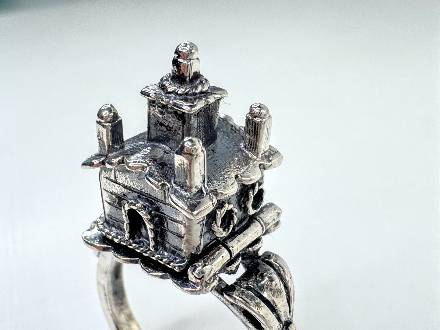 Vintage Sterling Silver Jewish Traditional Wedding Marriage Ring Judaica JR1628