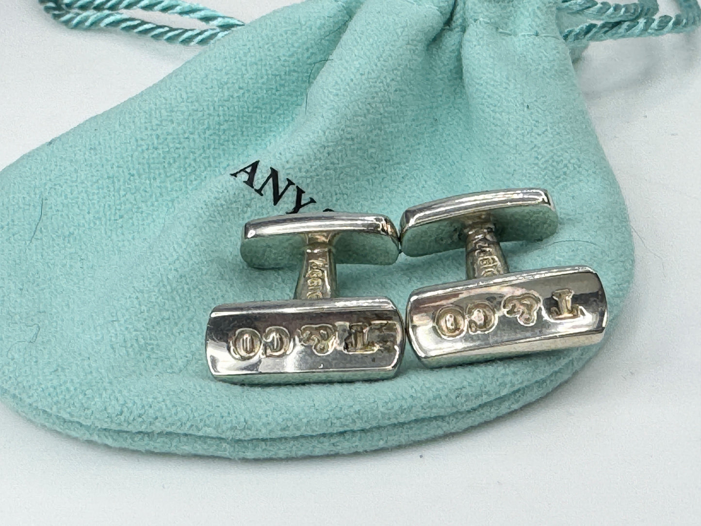 Tiffany & Co 1837 cufflinks - sterling silver w/pouch JR9454