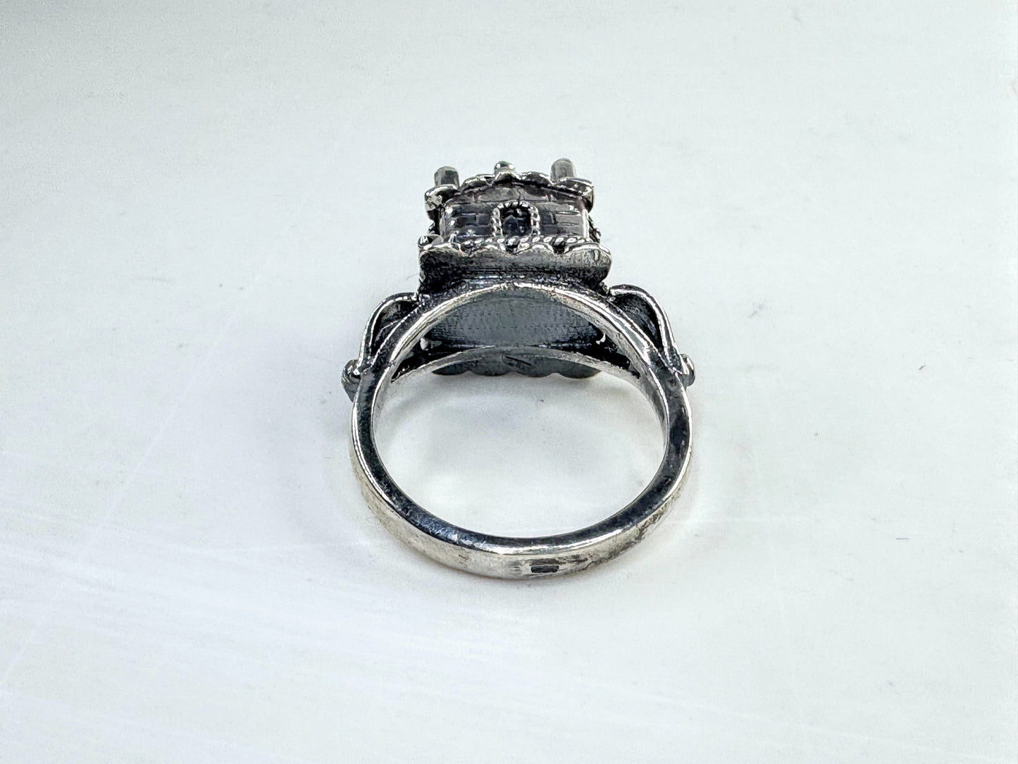 Vintage Sterling Silver Jewish Traditional Wedding Marriage Ring Judaica JR1628