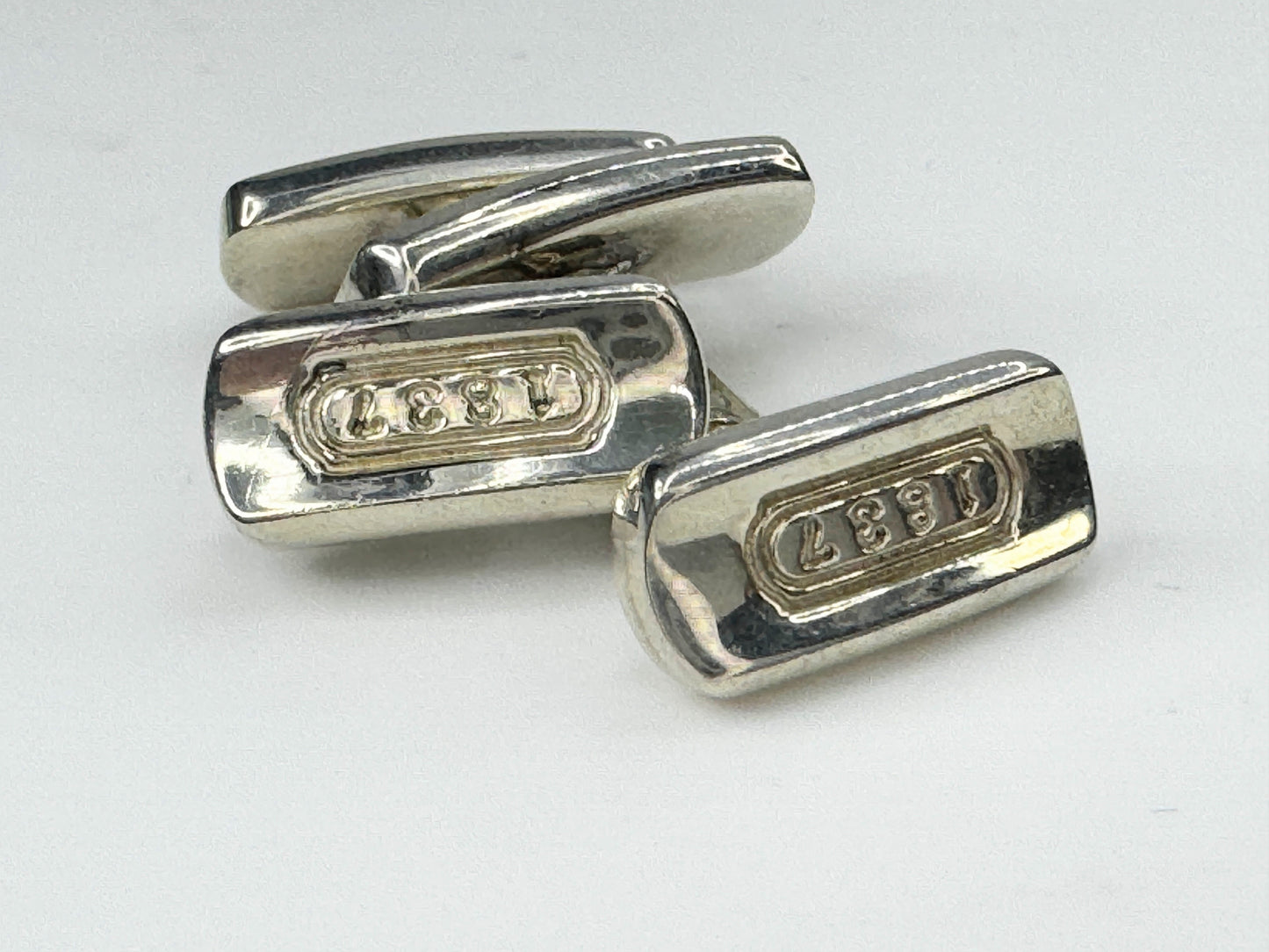 Tiffany & Co 1837 cufflinks - sterling silver w/pouch JR9454