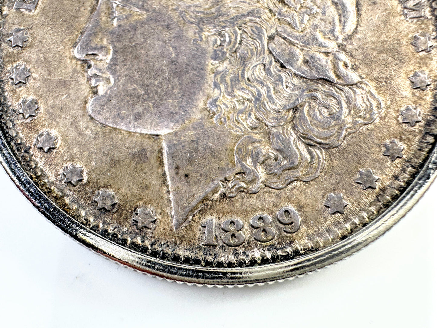 Vintage 1889 Morgan Silver Dollar Coin Pendant Necklace 29.7g SS346