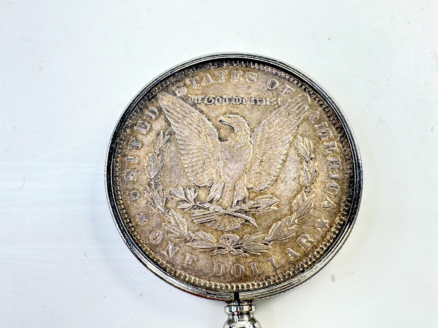 Vintage 1889 Morgan Silver Dollar Coin Pendant Necklace 29.7g SS346