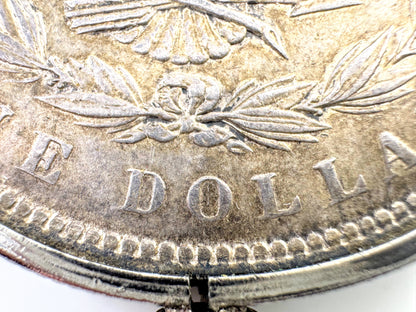Vintage 1889 Morgan Silver Dollar Coin Pendant Necklace 29.7g SS346