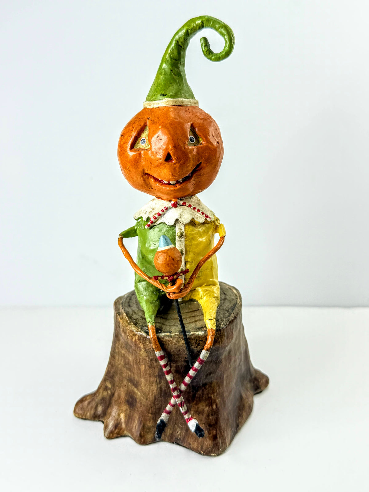 Lori Mitchell Curly Jack Retired Pumpkin Halloween Figurine A1288