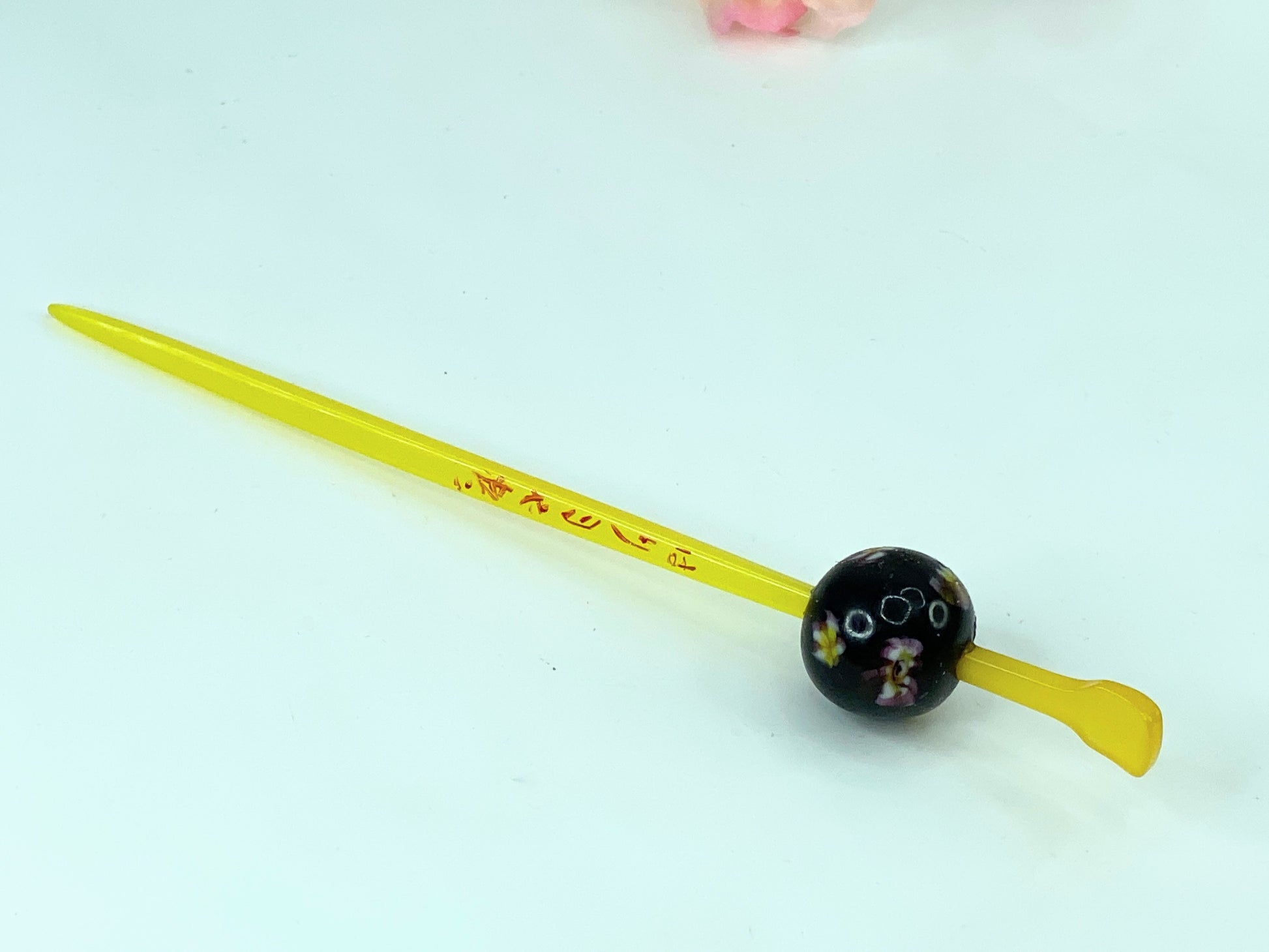 Japanese Tama Kanzashi 150mm Blacken Painted in vermilion Hair ornament GS521
