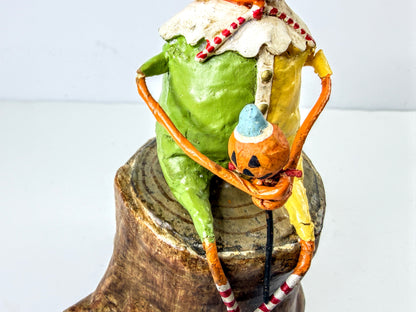 Lori Mitchell Curly Jack Retired Pumpkin Halloween Figurine A1288