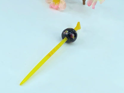 Japanese Tama Kanzashi 150mm Blacken Painted in vermilion Hair ornament GS521