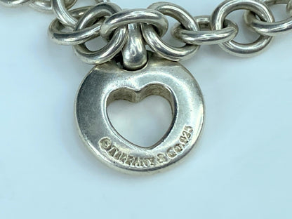 Tiffany & Co Silver Heart Sun Star Moon Horseshoe Stencil Charm bracelet