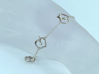 Tiffany & Co Silver Heart Sun Star Moon Horseshoe Stencil Charm bracelet