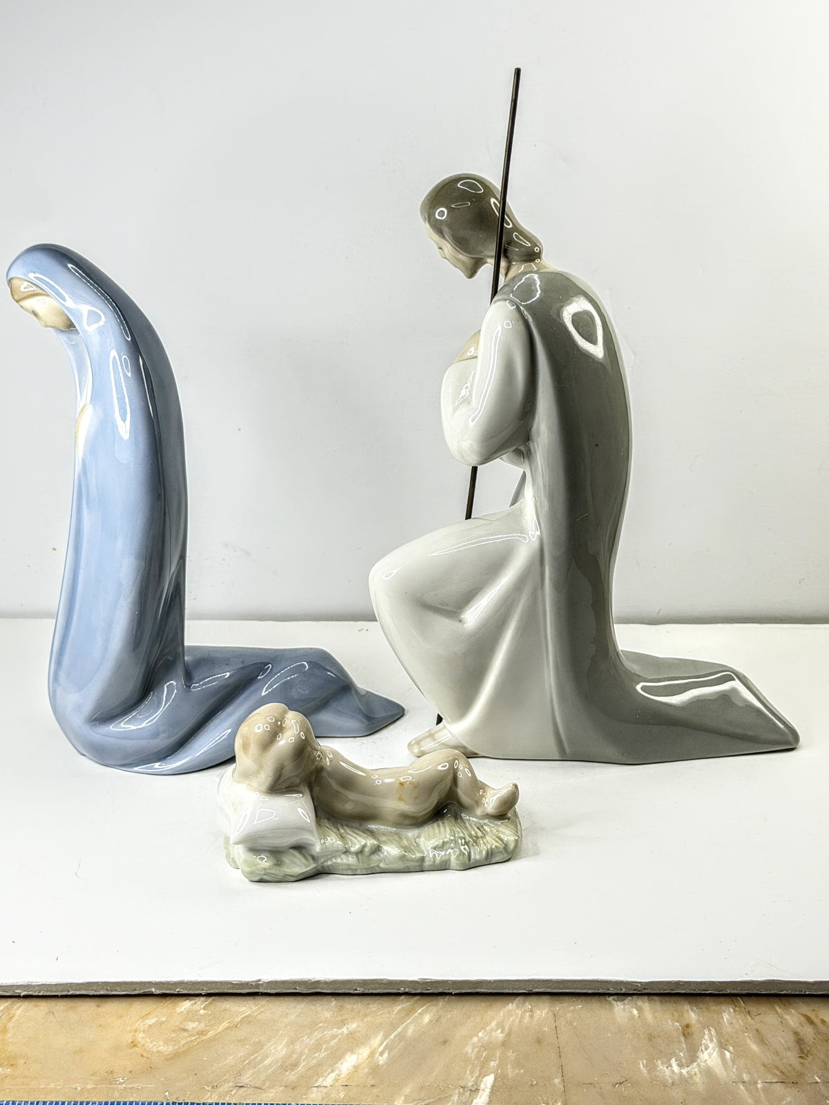 Lladró Holy Family Nativity Mary Joseph Baby Jesus Retired 3pc Set Mint A1291