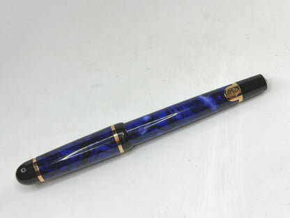Vintage Waterman Fountain Pen Blue Marble Gold Trim Medium Nib SS290