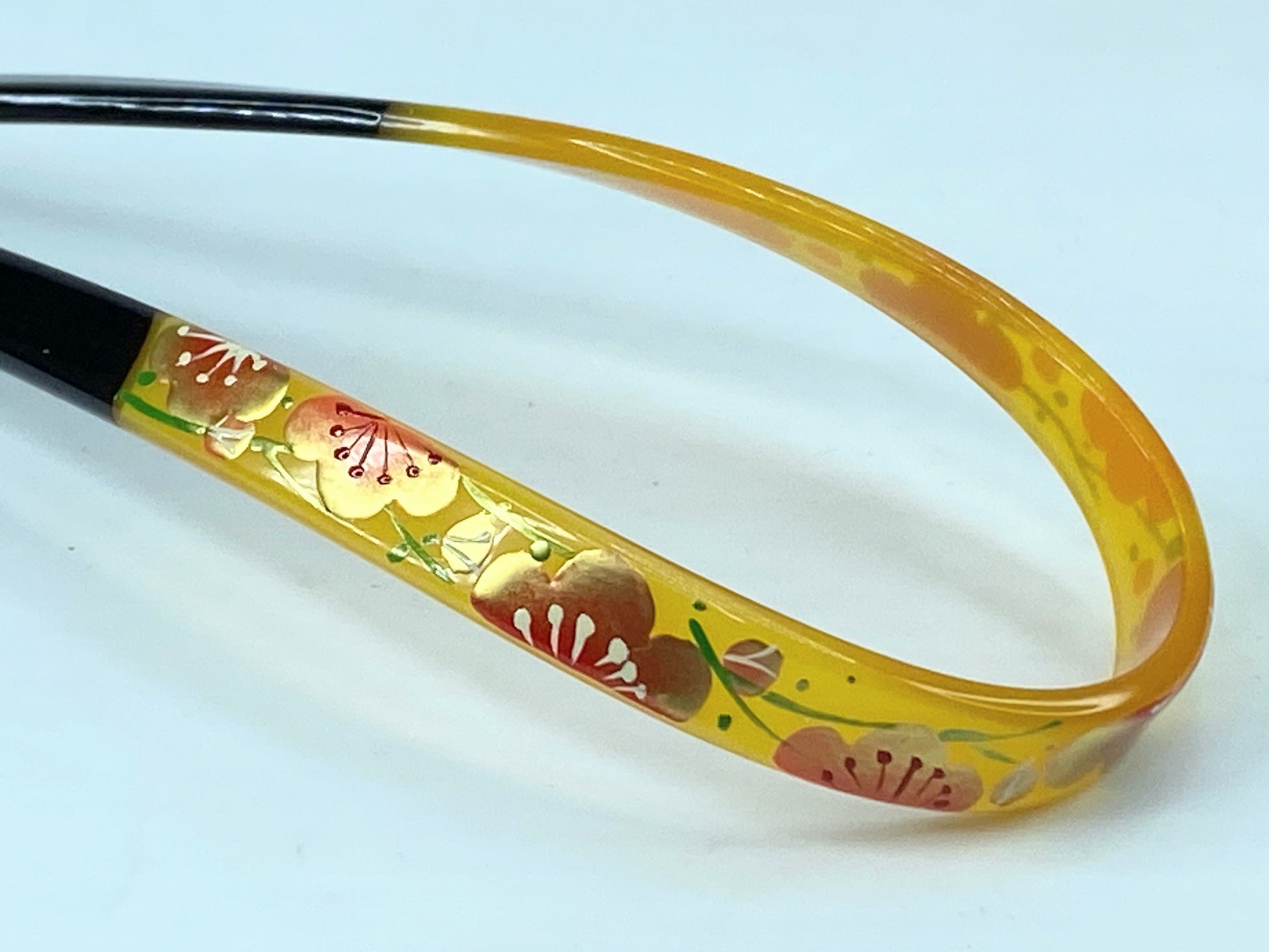 Vintage Japanese "Sakura" Floral Celluloid Loop kanzashi Hair Ornament GS498