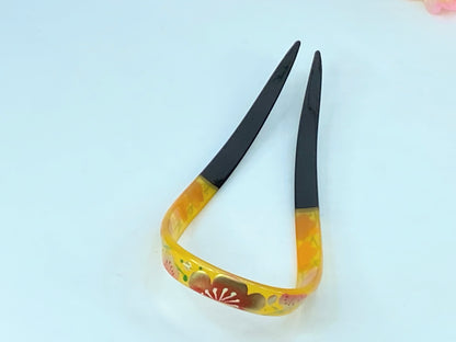 Vintage Japanese "Sakura" Floral Celluloid Loop kanzashi Hair Ornament GS498