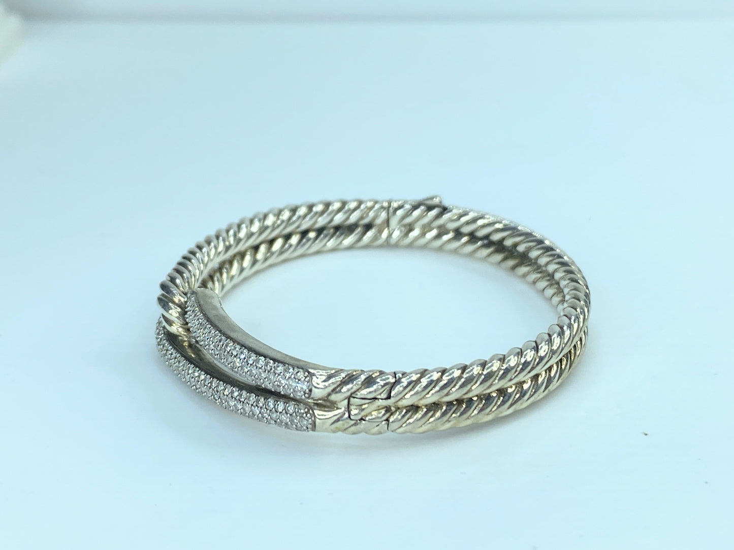 David Yurman Sterling Labyrinth Single-Loop 0.87ct Diamond Bracelet