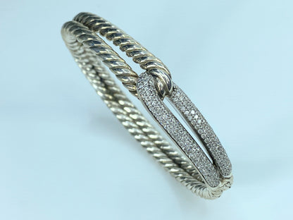 David Yurman Sterling Labyrinth Single-Loop 0.87ct Diamond Bracelet