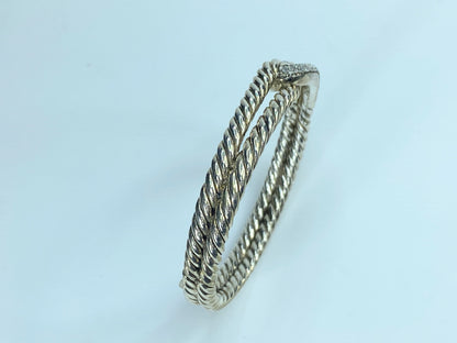 David Yurman Sterling Labyrinth Single-Loop 0.87ct Diamond Bracelet