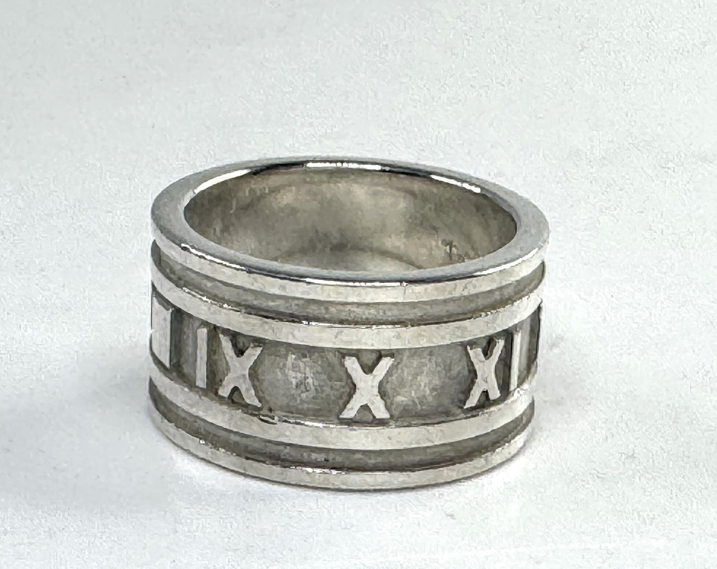 Vintage Tiffany & Co Atlas Sterling Silver Wide Band Ring JR1631