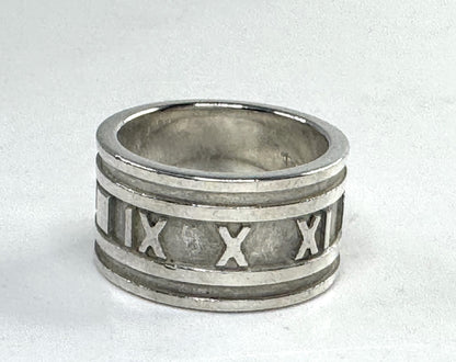 Vintage Tiffany & Co Atlas Sterling Silver Wide Band Ring JR1631