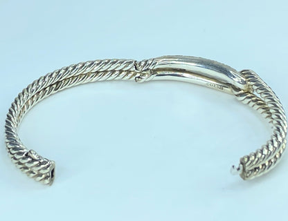 David Yurman Sterling Labyrinth Single-Loop 0.87ct Diamond Bracelet