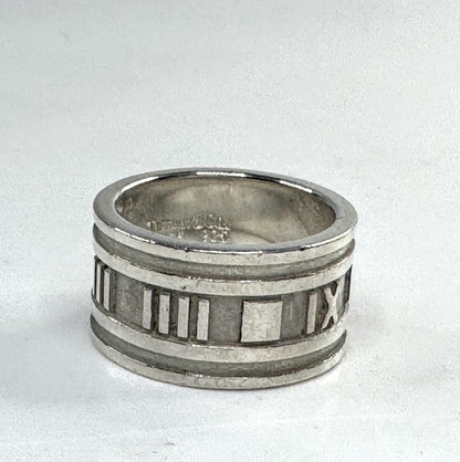Vintage Tiffany & Co Atlas Sterling Silver Wide Band Ring JR1631