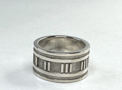 Vintage Tiffany & Co Atlas Sterling Silver Wide Band Ring JR1631