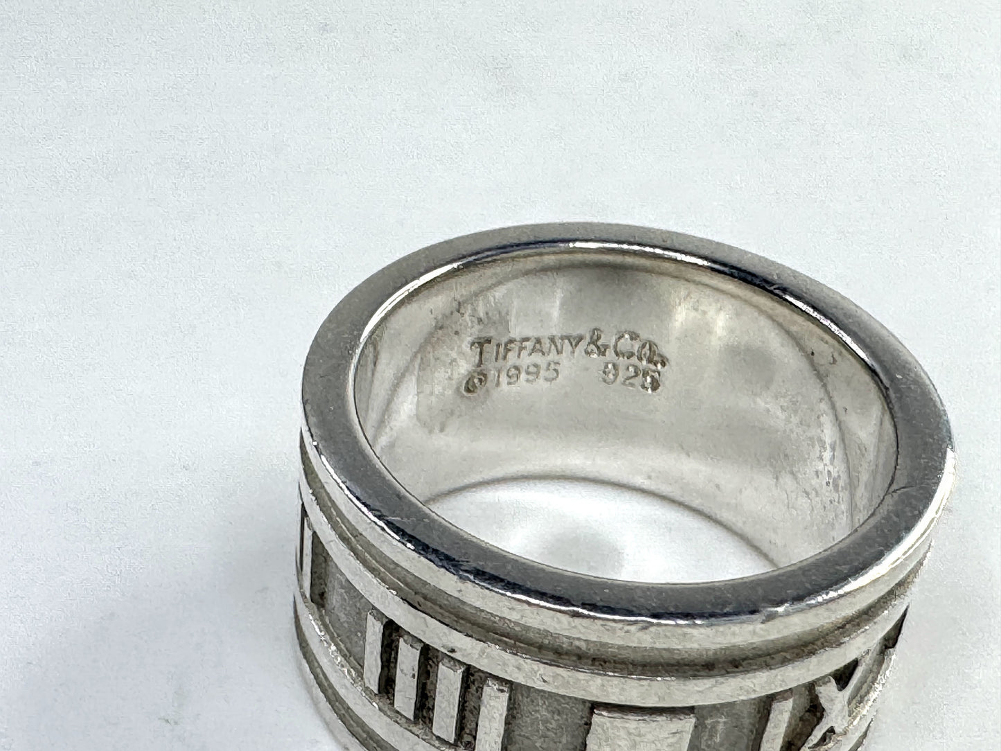 Vintage Tiffany & Co Atlas Sterling Silver Wide Band Ring JR1631