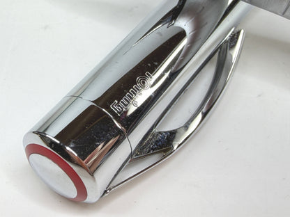 Rotring Fountain Pen Blue Resin Chrome Trim Fine Medium Nib PreOwned SS293