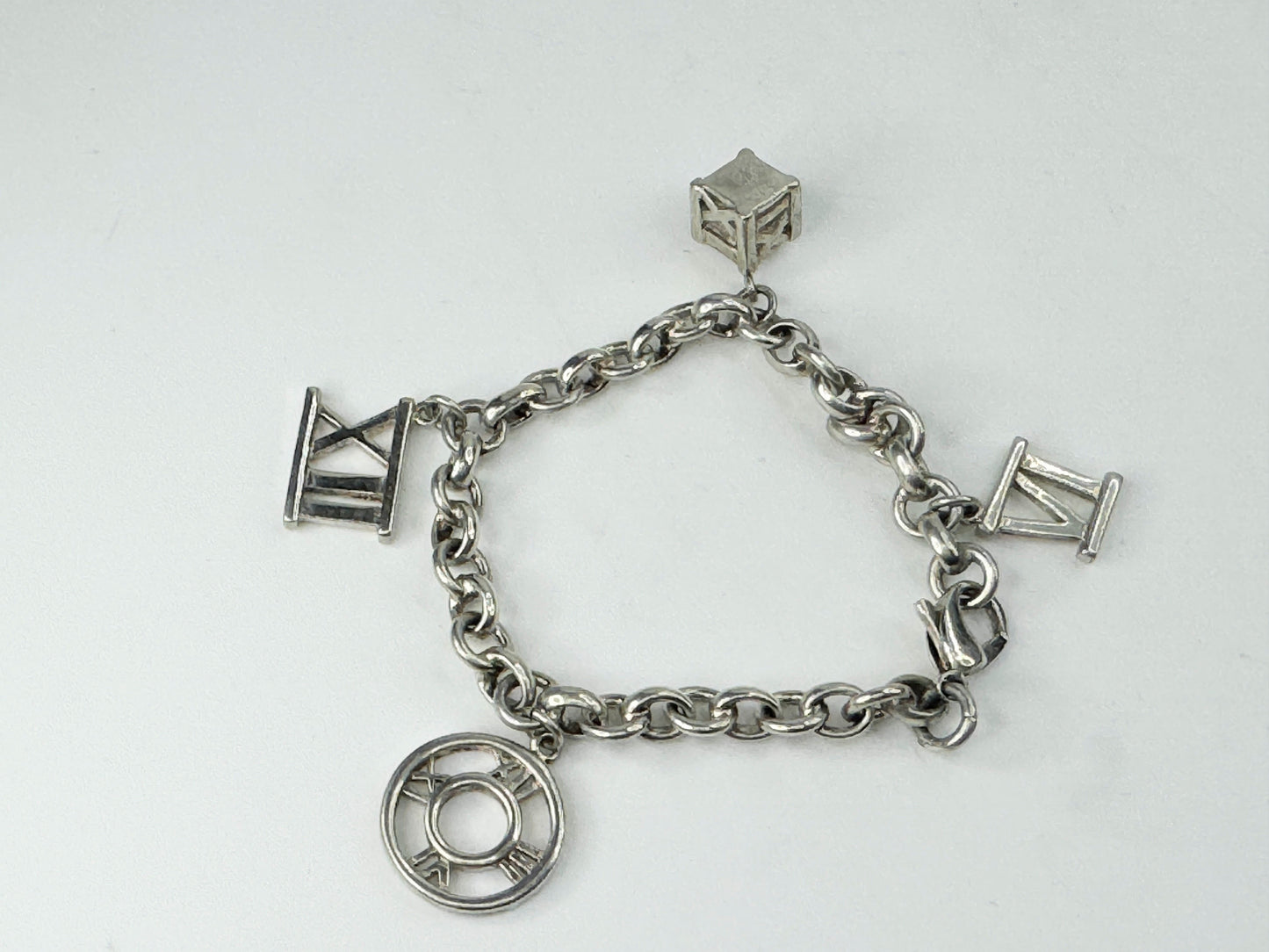 Sterling silver 3D numerical charm bracelet 21.5 gram 7.0" JR9464