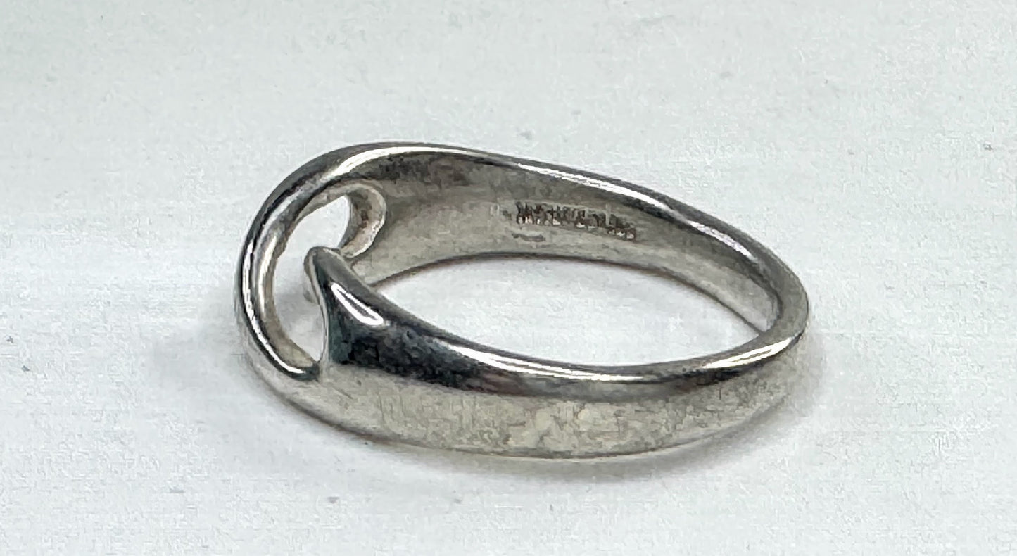 Vintage Tiffany & Co Sterling Silver Infinity LOVE Knot Ring Pouch s6.5 JR1632