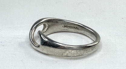 Vintage Tiffany & Co Sterling Silver Infinity LOVE Knot Ring Pouch s6.5 JR1632