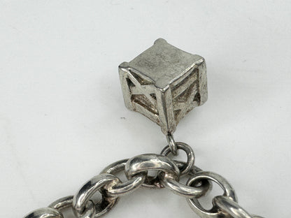 Sterling silver 3D numerical charm bracelet 21.5 gram 7.0" JR9464