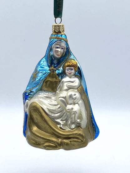 Kurt S. Adler Polonaise Hand Blown Glass Ornament Vatican Madonna and Child XN46