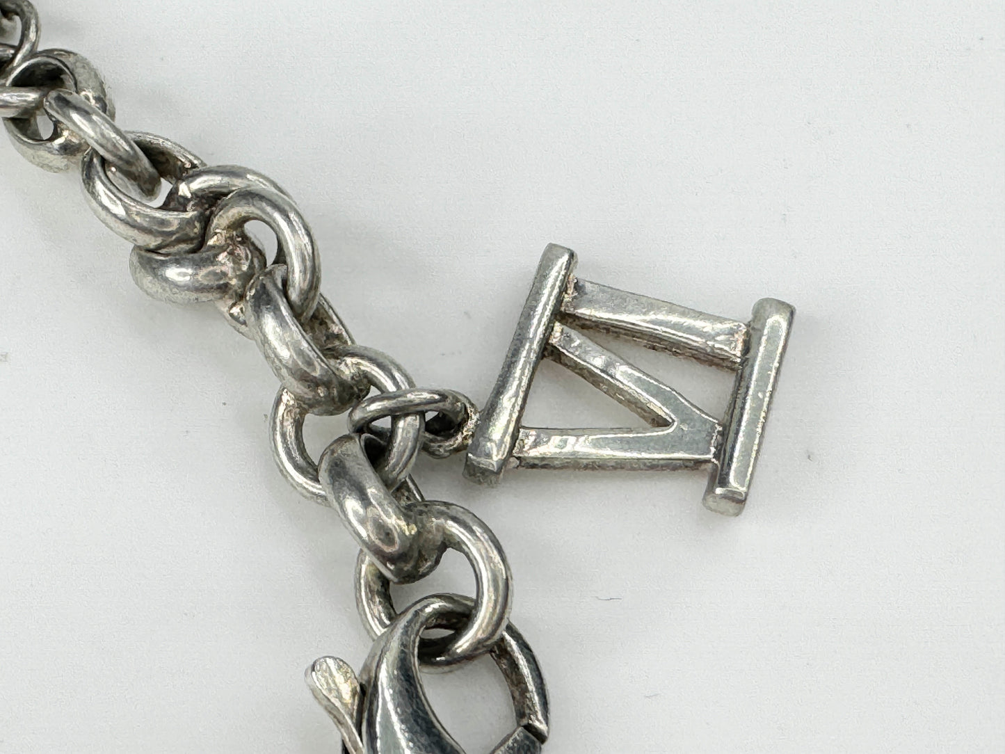 Sterling silver 3D numerical charm bracelet 21.5 gram 7.0" JR9464