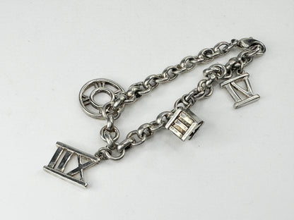 Sterling silver 3D numerical charm bracelet 21.5 gram 7.0" JR9464