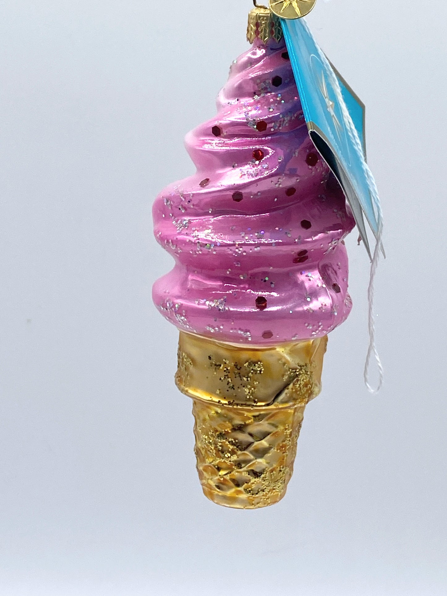 Christophern Radko Triple Ripple soft Ice cream cone Christmas ornament 6 XN47