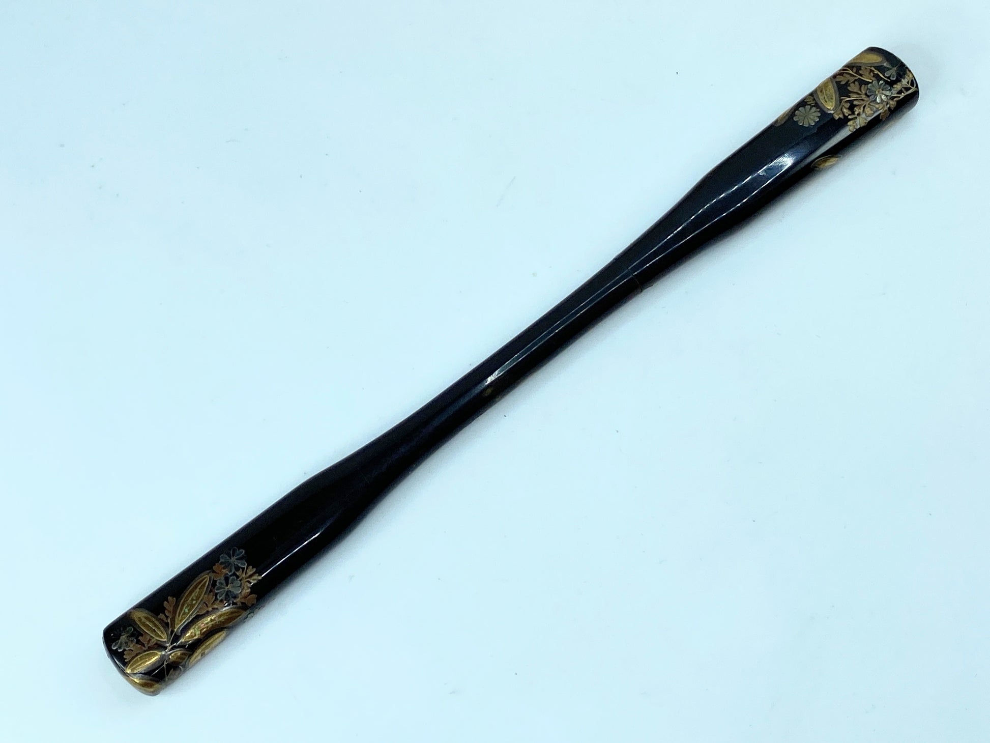 Japanese Lacquer Mother of Pearl Comb - Kingfisher Gold Makie 6.5" 13.5g GS501