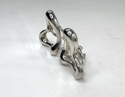 Vintage Tiffany & Co Elsa Peretti Open Heart Earrings Sterling Clip on JT1633