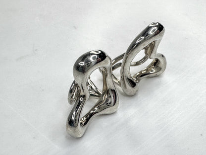 Vintage Tiffany & Co Elsa Peretti Open Heart Earrings Sterling Clip on JT1633