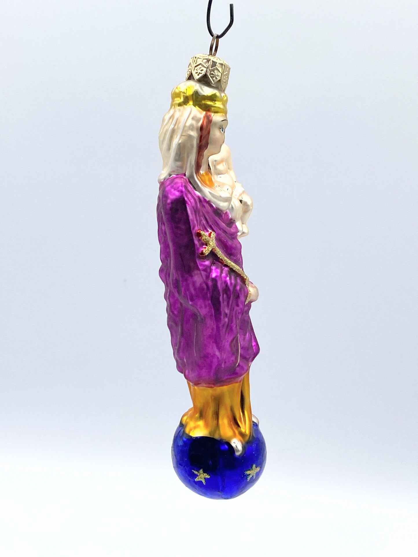 Christopher Radko Mary Jesus Mother Child Standing on World Stars Ornament XN48