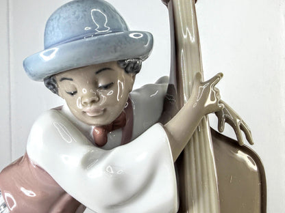 Lladro 5834 Jazz Bass Black Legacy Retired Musician Porcelain Figurine Box A1295