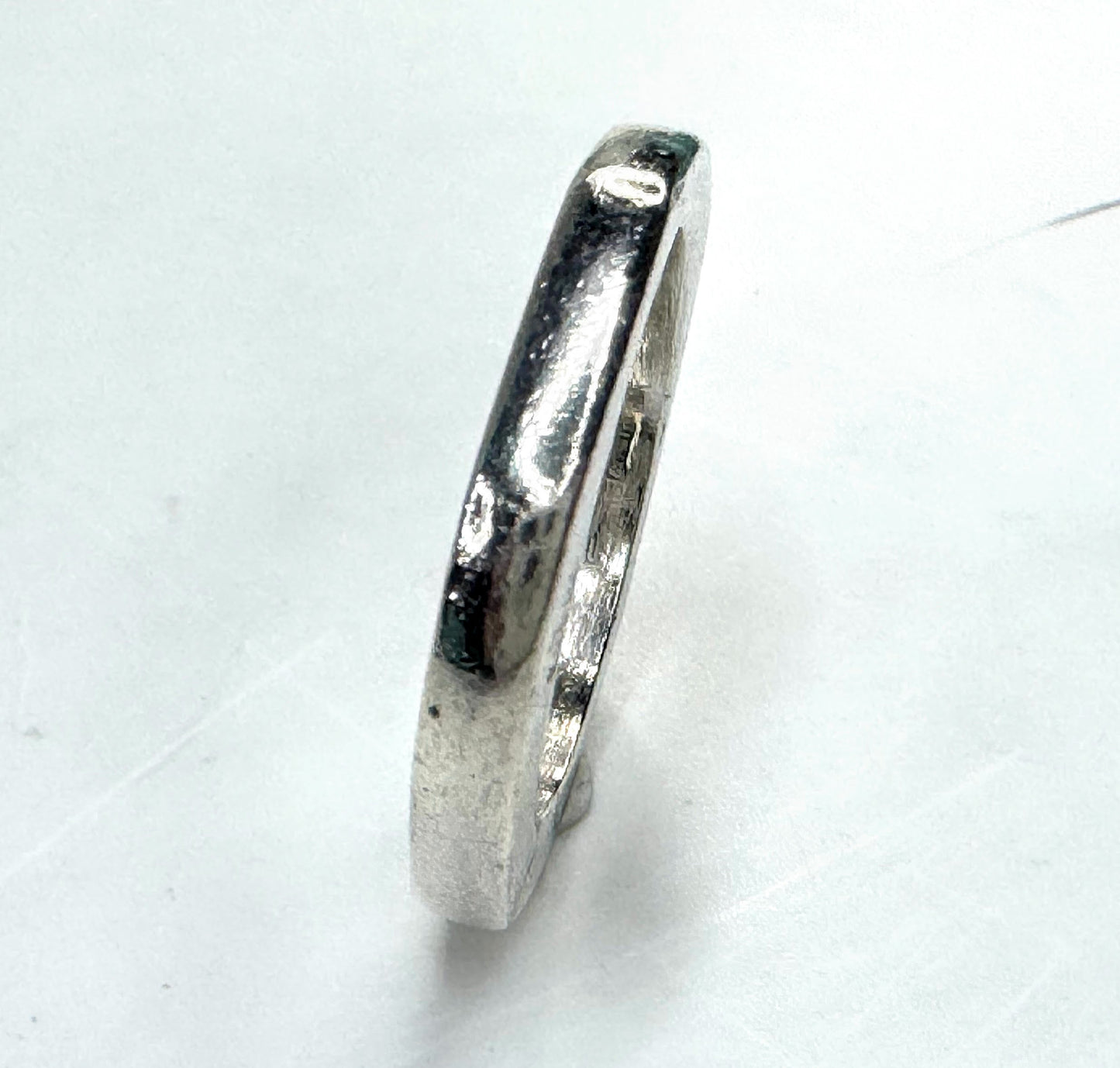 Vintage Gucci Sterling Silver Hexagon Abstract Band Ring JR1625